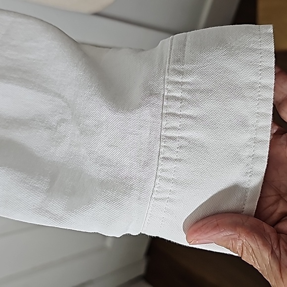 Madewell white women's button-down shirt tie bottom. cotton. Size XXL - Picture 5 of 11